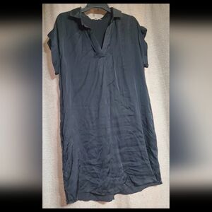 Cloth & Stone Anthropologie Brand SZ LG Black V-neck Viscose/Rayon Tunic Dress